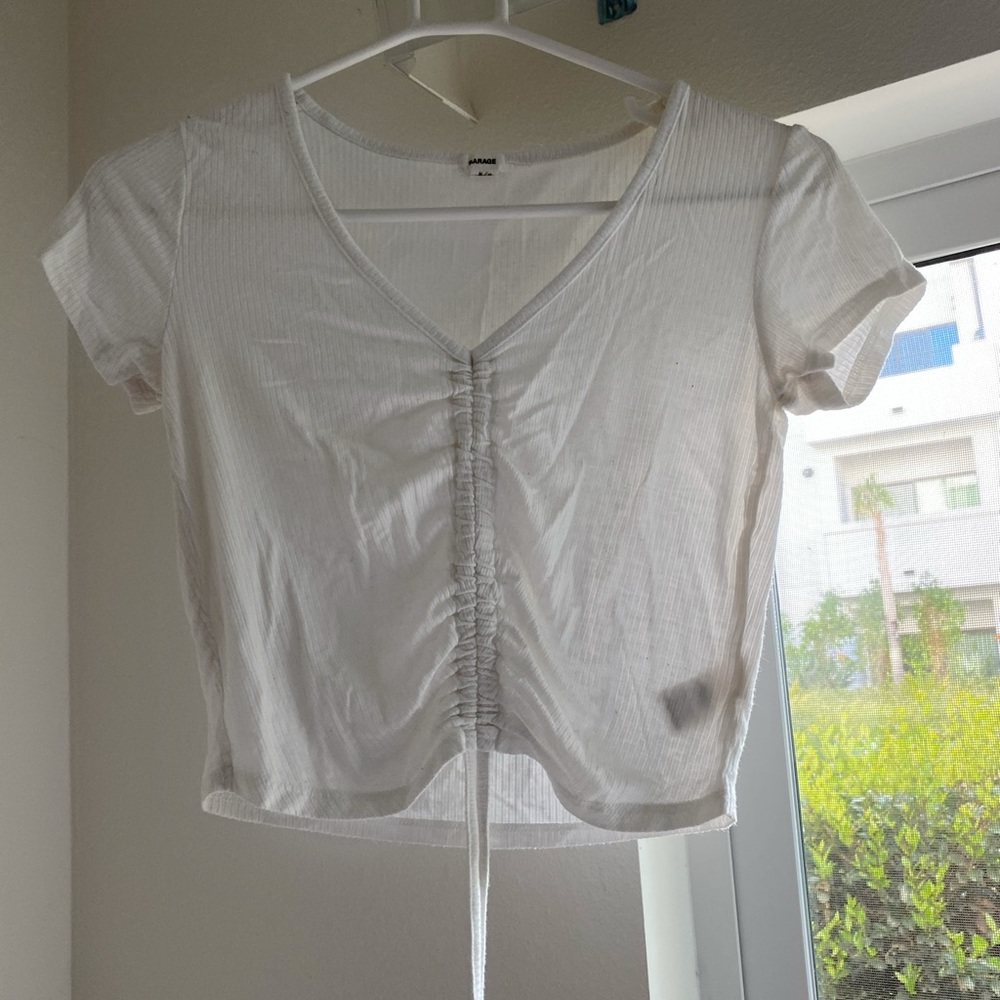 Cropped Drawstring Top